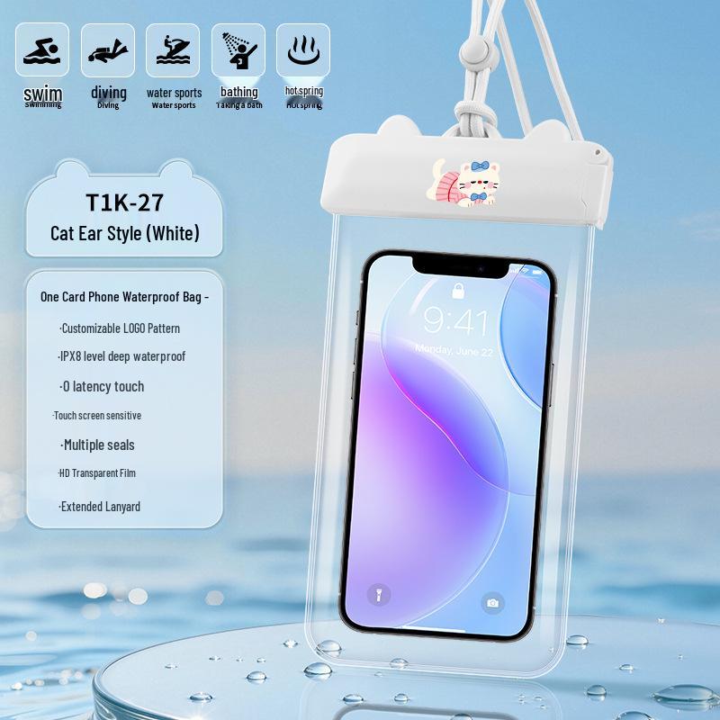X8 Cartoon TPU Waterproof Floating Phone Case - Touchscreen Compatible for Swimming & Rafting