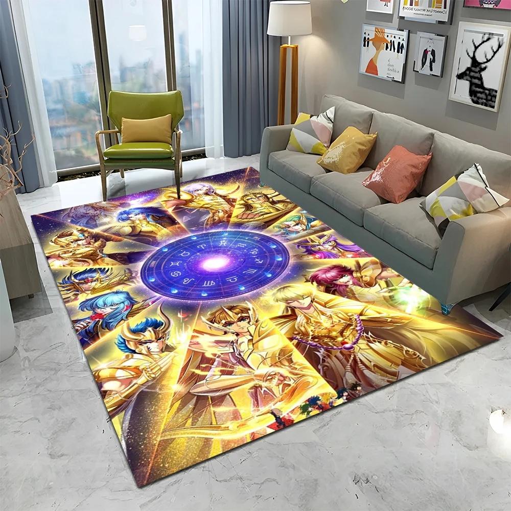 Retro Saint Seiya Anime Karikatür Halı Halı Ev Oturma Odası Yatak Odası Kanepe Paspas Dekor, çocuk oyun Alanı Kilim kaymaz Zemin Mat