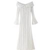 Elegante Abito in Pizzo Bardot a Vita Alta per la Moda Primavera Donna