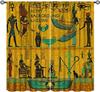 Ancient Egyptian Curtains Eye Horus Golden Hieroglyphs Print Window Treatments Living Curtain Vintage Made Of Polyester Washable
