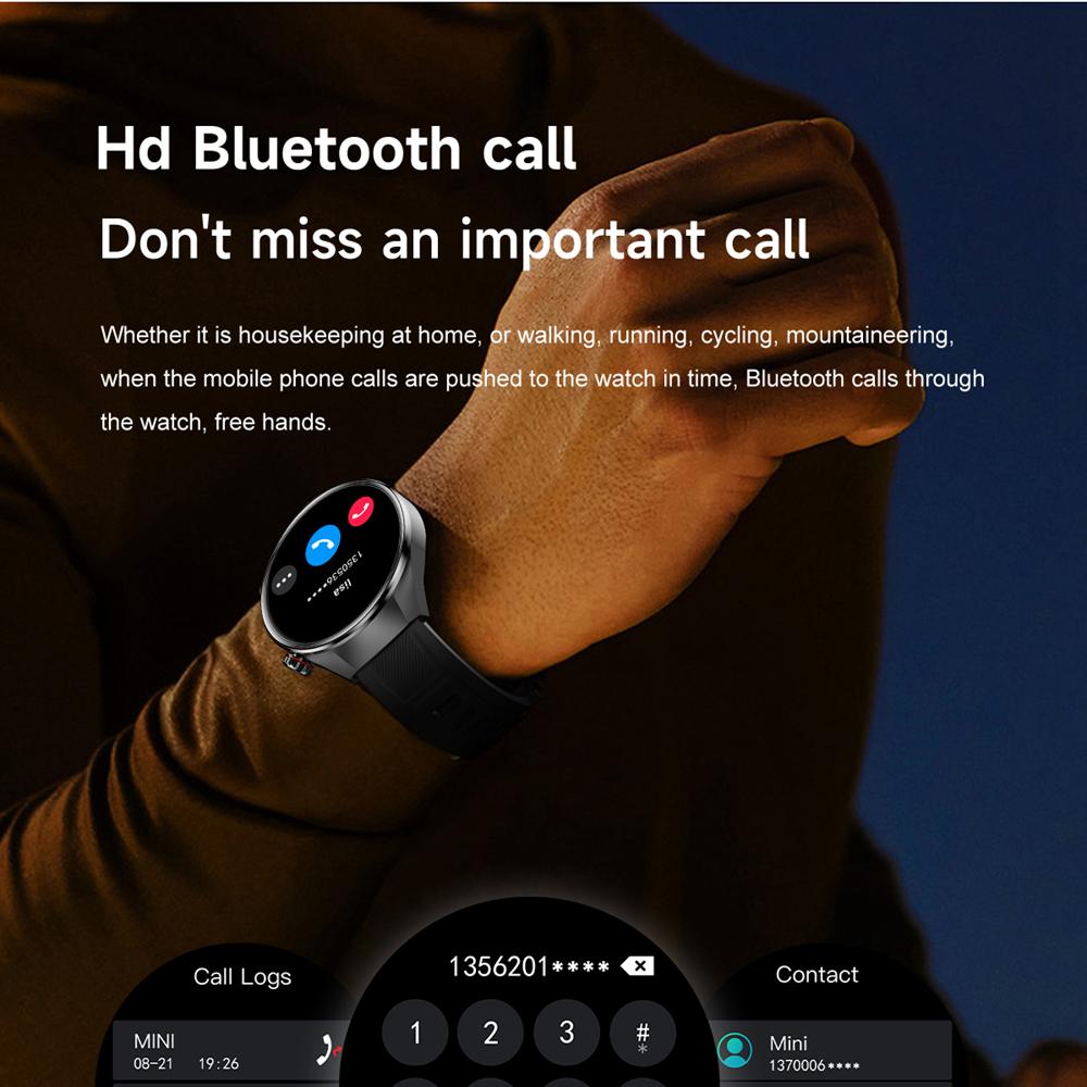 50mm 1.75" HD AMOLED Screen Smart Watch Men Business Bluetooth Call Heart Rate Blood Oxygen GPS Track Compass Sport SmartWatch