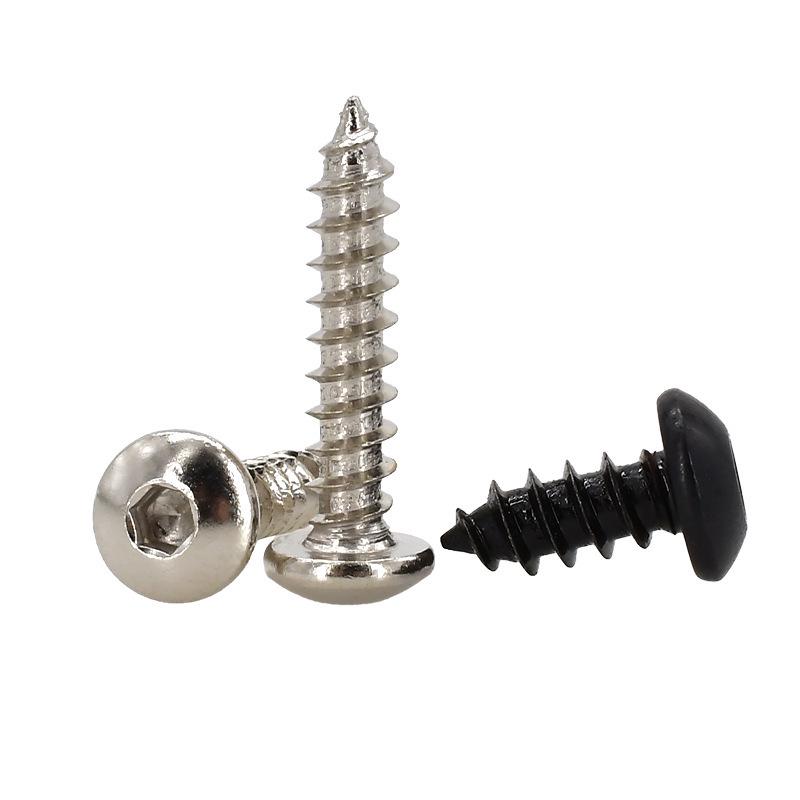 8.8 Grade Round Head Hex Socket Self-Tapping Screws M2-M4 Carbon Steel Bolts