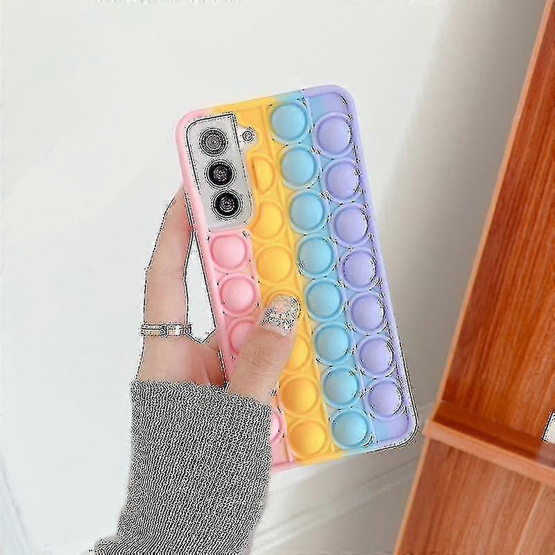 Phone Case Rainbow Decompression Rodent Control (Pink Phone Yellow Samsung)