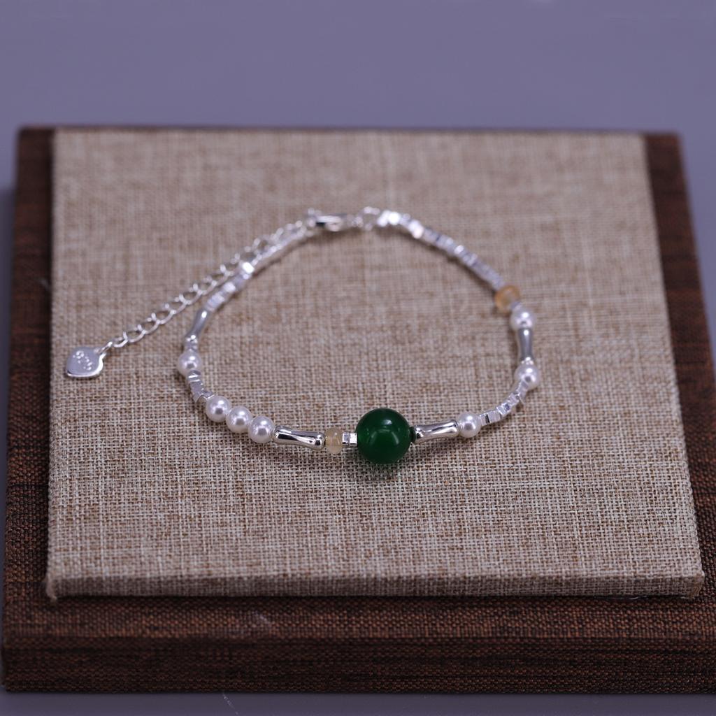 925 Silver Double Love Heart Hollow Round Beads Bracelet Female Fashion Romantic Jewelry Classic Adjustable