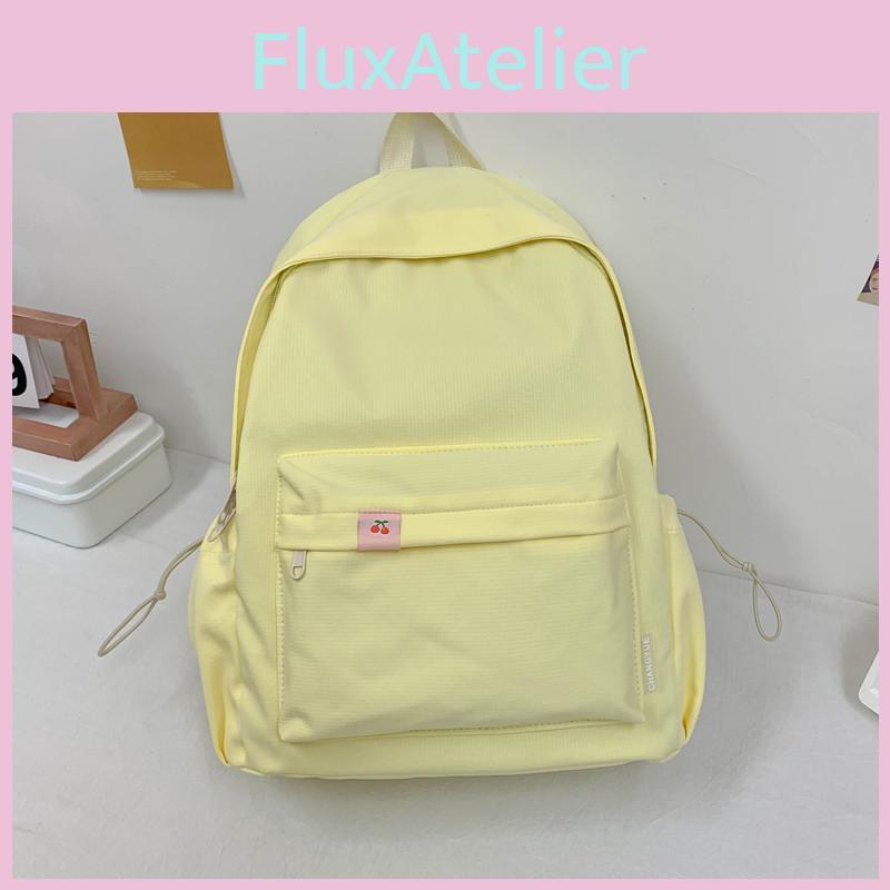 Simple Capacity Large Backpack With Solid Color Design For Students And Outings