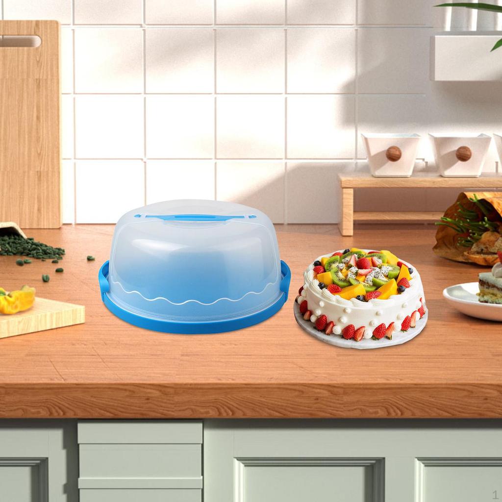 Cake Carrier Keeper Stand Fits 10 Inch Holds Pies Transport Two Secure Side Closures