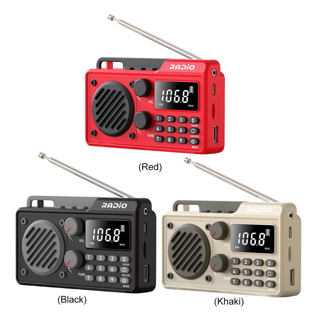 Pocket Radio Wireless BT Speaker Battery Operated Radio Support TF Card U Disk Earphone Sleep Timer for Indoor Outdoor Travel