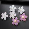Cazador Stainless Steel Flower Imitation Pearl Stud Earrings Waterproof Earrings for Women Jewelry Wedding Birthday Gift 2026
