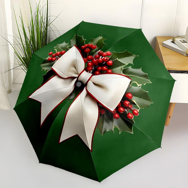 

1pc Christmas wreath Automatic Folding Umbrella & Self-Folding Canopy - Heavy-Duty 8-Rib Iron Frameyy251231001