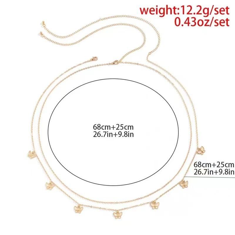 BEPAN Classic Retro Cute Butterfly Waist Belly Chain for Women Summer Beach Sexy Simple Body Chain Vacation Jewelry Accessories Gift