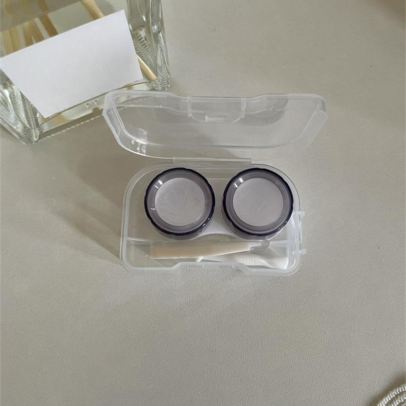 Vintage Contact Lens Case with Tweezer Mini Cute Eyes Care Contact Lenses Container Box Travel Kit Eyewear Accessories Organizer
