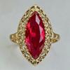 Anelli da Donna Marquise con Zirconia Cubica Rossa Temperamento Elegante Lavorazione Traforata Accessori da Signora Festa di Matrimonio Gioielli alla Moda