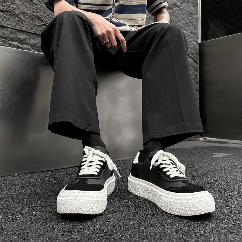 2025 new leisure sports trend versatile white shoes men's Internet celebrity explosion low-top skateboard shoes 23666-J