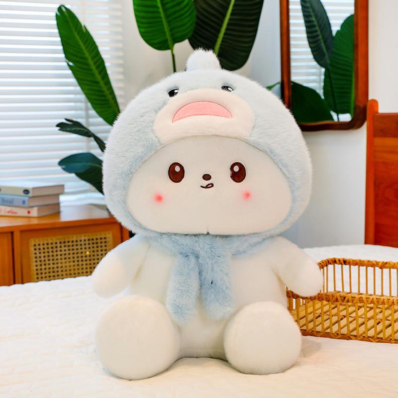 

Toys Cat Plush Shark Scarf Cartoon Animals Fill Doll Christmas Ornament Gift 35cm/13.78in синий