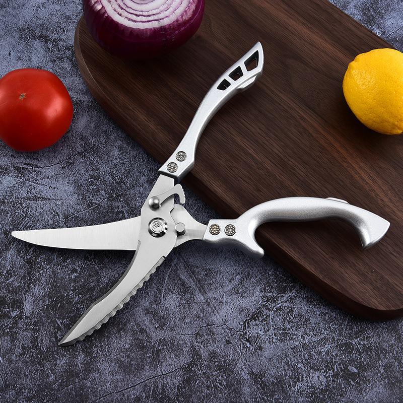 Multifunctional Kitchen and Bone Shears with Plastic and Aluminum Handle