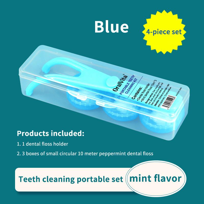 10M Dental Floss With Holder With Storage Box Teeth Cleaning Picks Reusable Replaceable Handle Stick Tool Threader For Braces