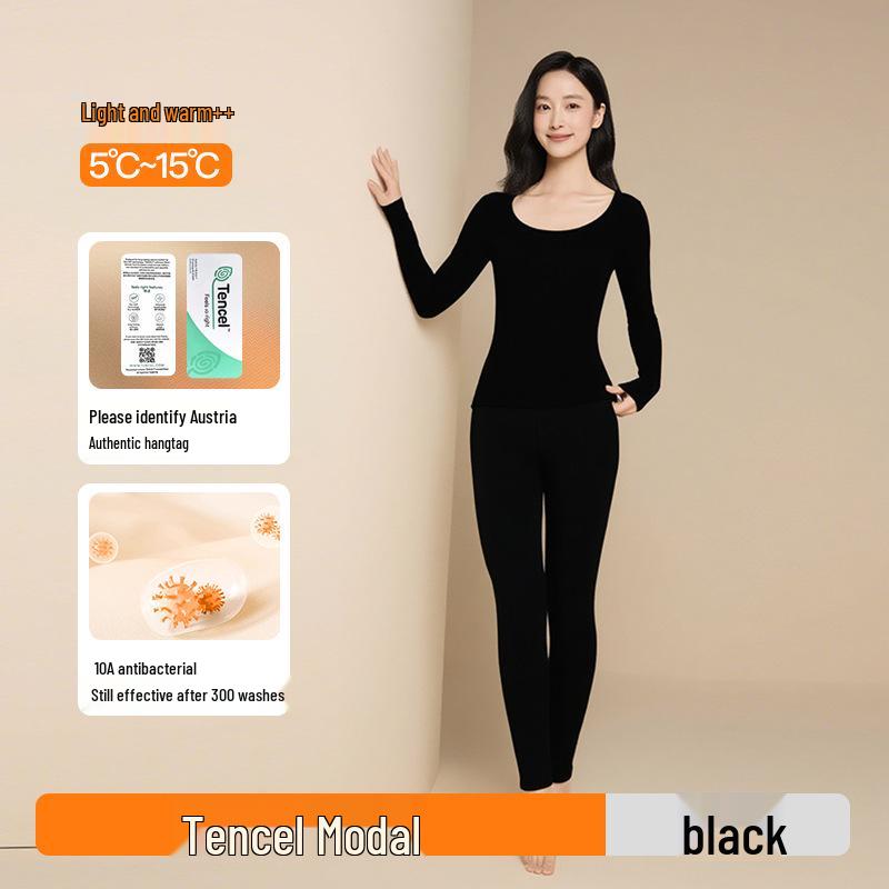 10A Antibacterial Modal Women's Warm High-Elastic Base Layer Set