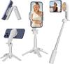 Mini magnetický selfie stick pro iPhone, 4v1 přenosný kapesní stativ pro iPhone MagSafe/Android s dálkovým ovladačem/uchycením na cold shoe