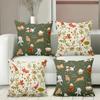 Christmas Cat & Festive Pattern Decorative Pillows Polyester Pillowcase, Sofa Decorative Cushion Cover, Bedside Throw Pillow