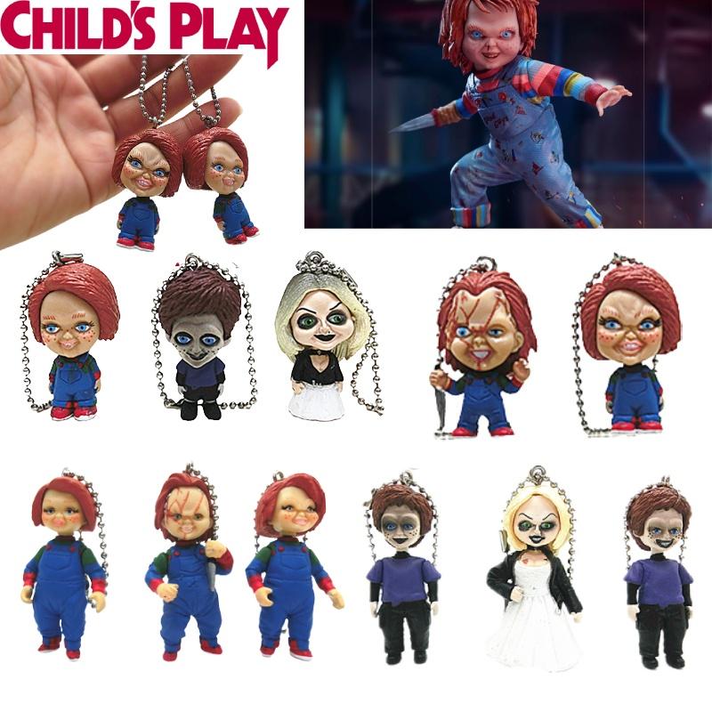 Chucky Bride Doll Toy Figure Keychain Pendant Decoration 5 Ghost Dolls With Bobbleheads 6cm Height