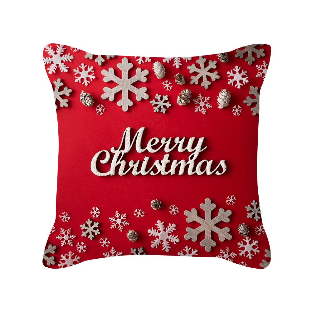 Christmas New Peach Skin Pillow Case Pillow Sofa Pillow Case Red Series Pillow