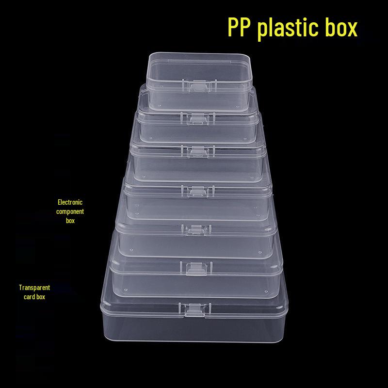 Cutie de depozitare dreptunghiulară transparentă pentru fulgi de săpun, mărgele de ceară, elastice și agrafe de păr
