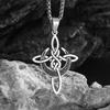 Retro Celtic Knot Hollow Out Pendant Woven Pattern Necklace Handmade Jewelry Gift