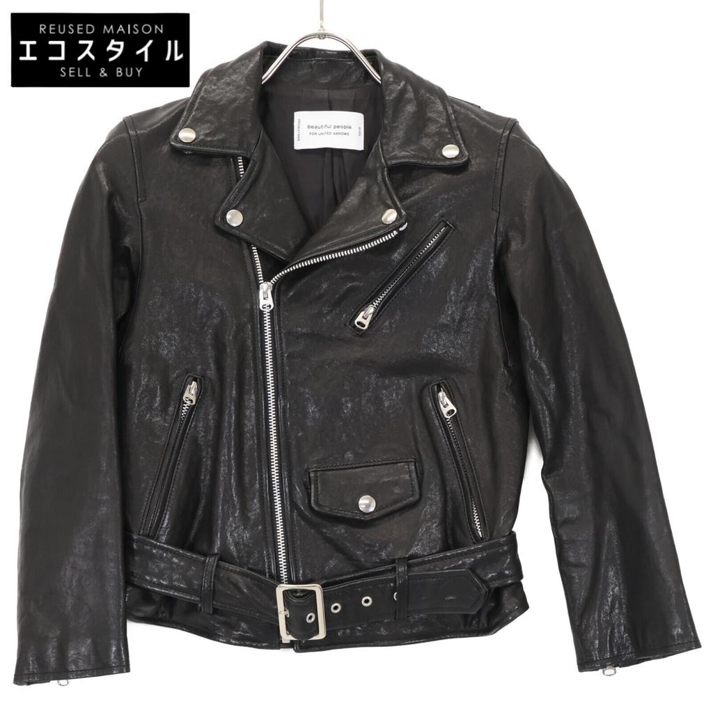 beautifulpeople 1260402401 Black Leather Riders Jacket Jacket 140 blackUsed
