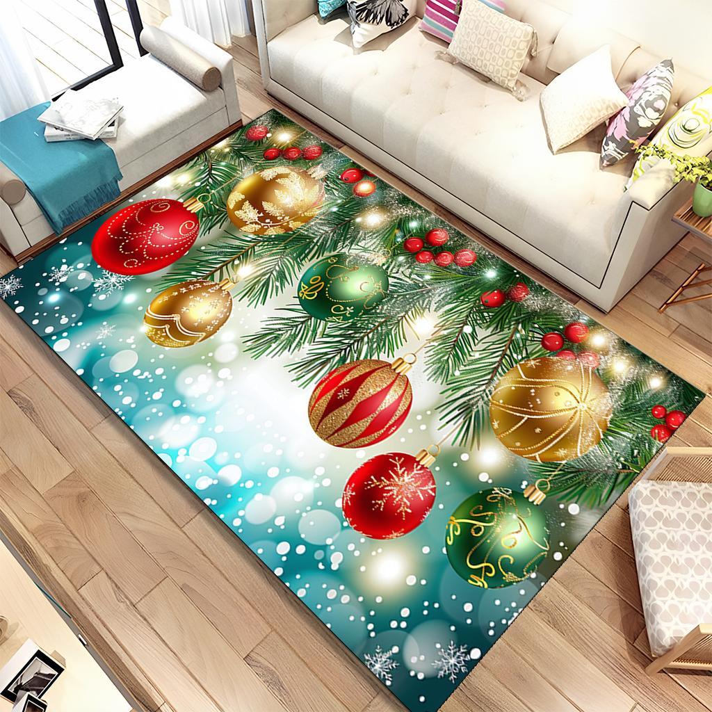 Fofo Pai Natal Árvore de Natal Feliz Desenho Animado Festival Tapete de Presente para Sala de Estar Quarto Casa Decoração de Sofá, Antiderrapante