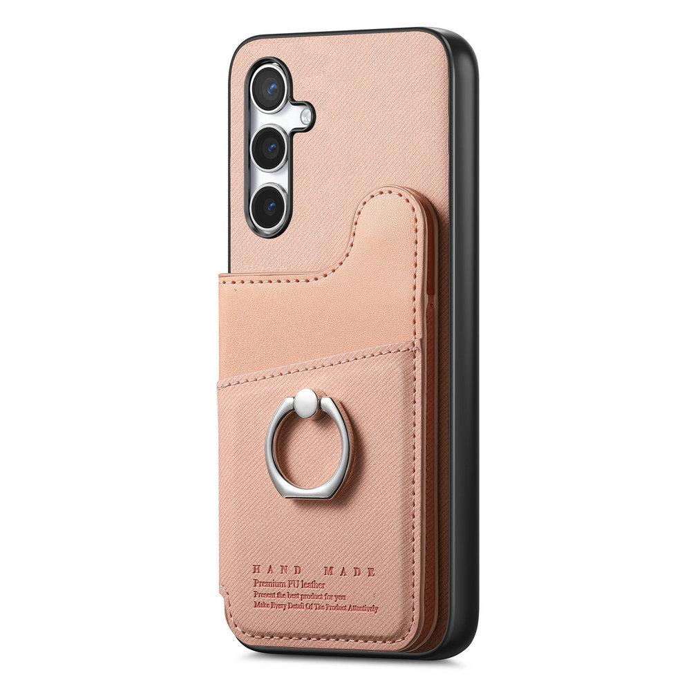 Wallet Double Button Magnet Leather RFID Card Case for Samsung Galaxy A56 A36 A26 A16 A06 A07 A57 A 16 56 A17 5G Flip Back Cover
