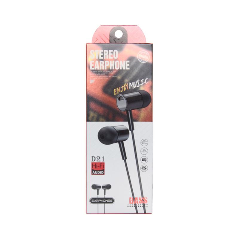 

D21 Wired Headset In-ear Bass Earplugs Smart Game Headphones With Microphone For Mobile Computer чорний