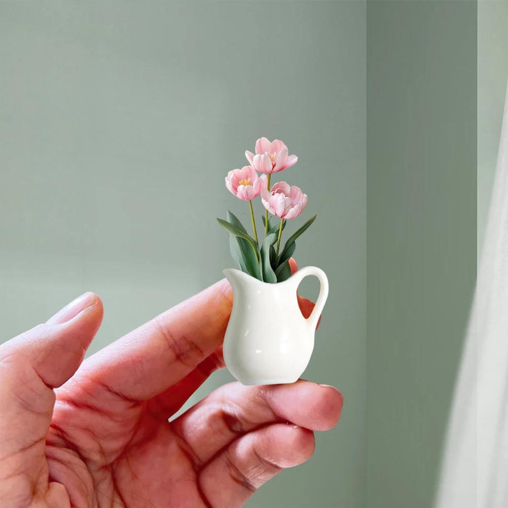 Ceramics Vase Fridge Magnet DIY Porcelain Vase Refrigerator Magnet 3D Vase Decoration Magnet for Air Conditioners Fridge House