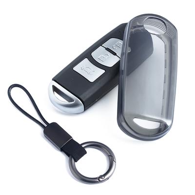 Slim Car Key Fob Case Cover Keychain Holder For Mazda 2 3 6 CX3 CX5 CX9 MX5 CX-3 CX-5 CX-9 Accessories Black Transparent