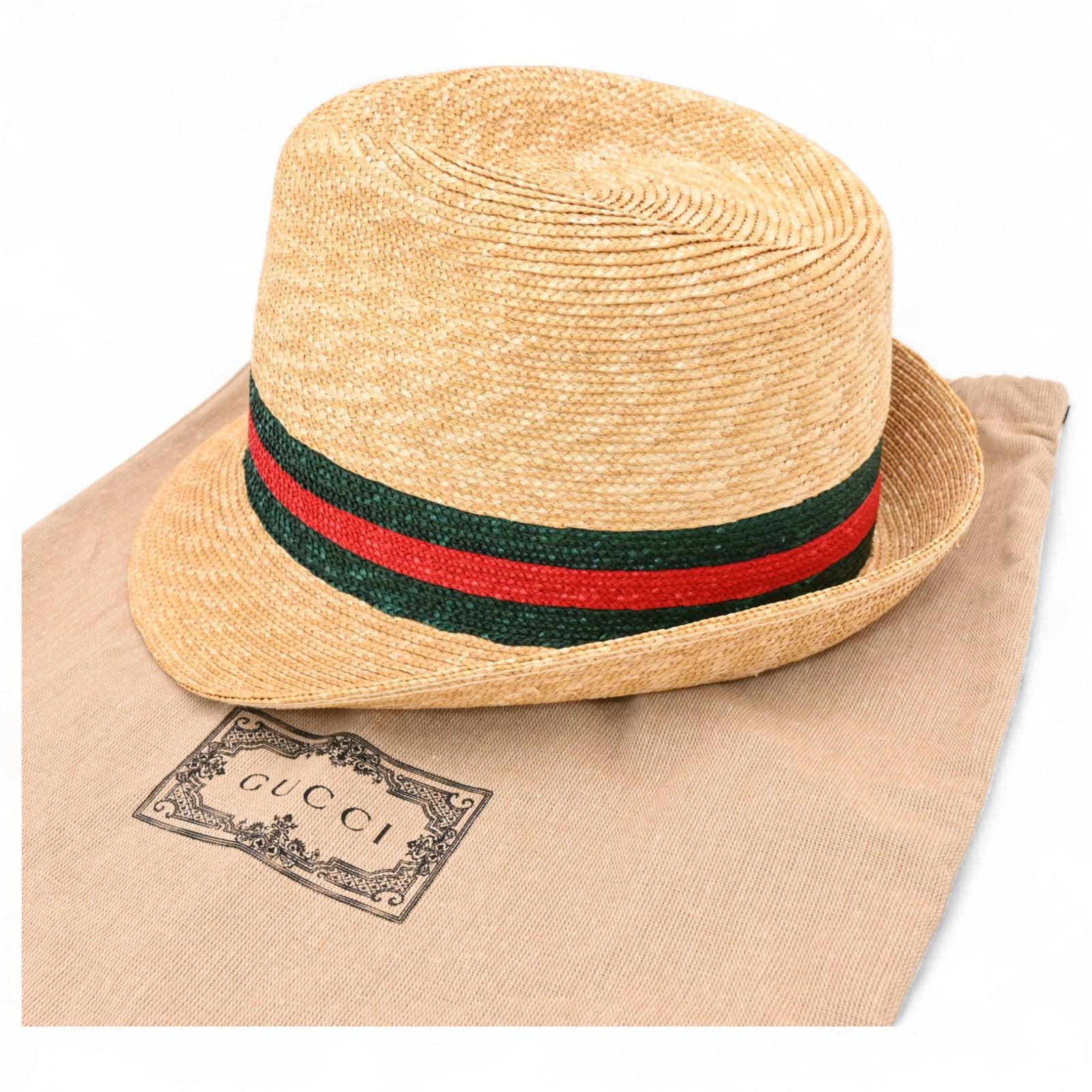 

Auth Gucci Sherry Line Straw Hat Size M gu4429nu