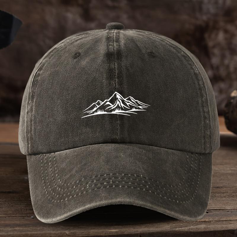

Interesting Line Mountain Print Baseball Hat Unisex Outdoor Fashion Versatile Peaked Cap Trend коричневий