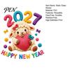 Year of Sheep Party Supplies Chinese New Window Stickers, 2027 Goat Static Clings, Cute Easy Installation Stickers Crochet Knit Decals, Reusable Decor