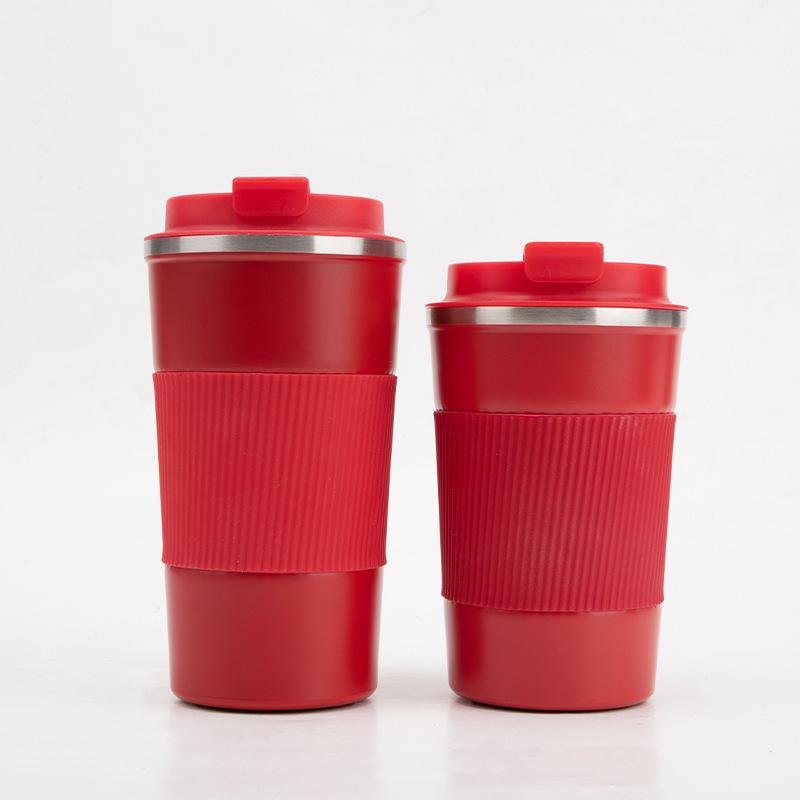 304 Stainless Steel Smart Coffee Mug with Silicone Sleeve - Insulated Travel Cup for Outdoor and Car Use