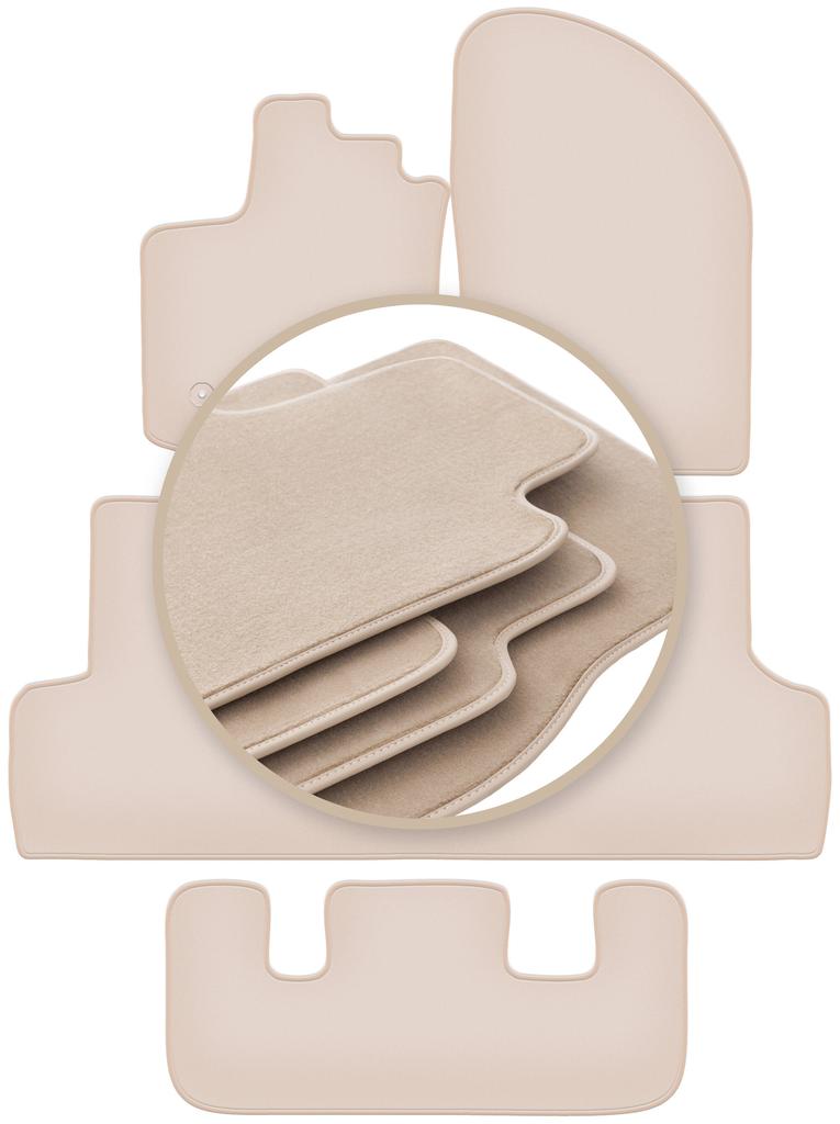 PREMIUM beige Fußmatten für: Dacia Lodgy 7 Sitze 2012-