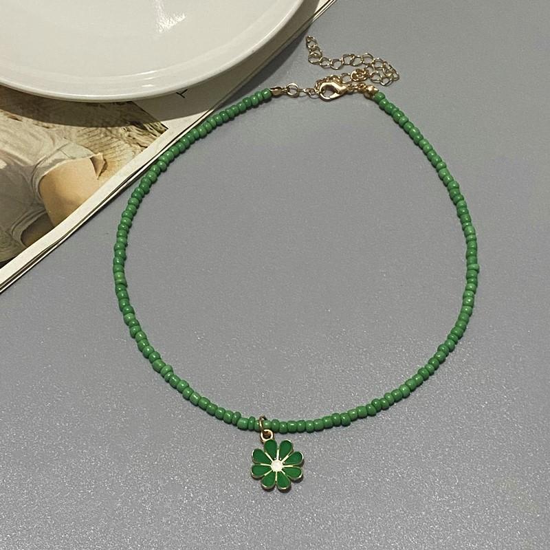 New Fashion Flower Choker Seed Beads Necklace for Girl Women Pendant Collar Jewelry Gift for Friend Necklace