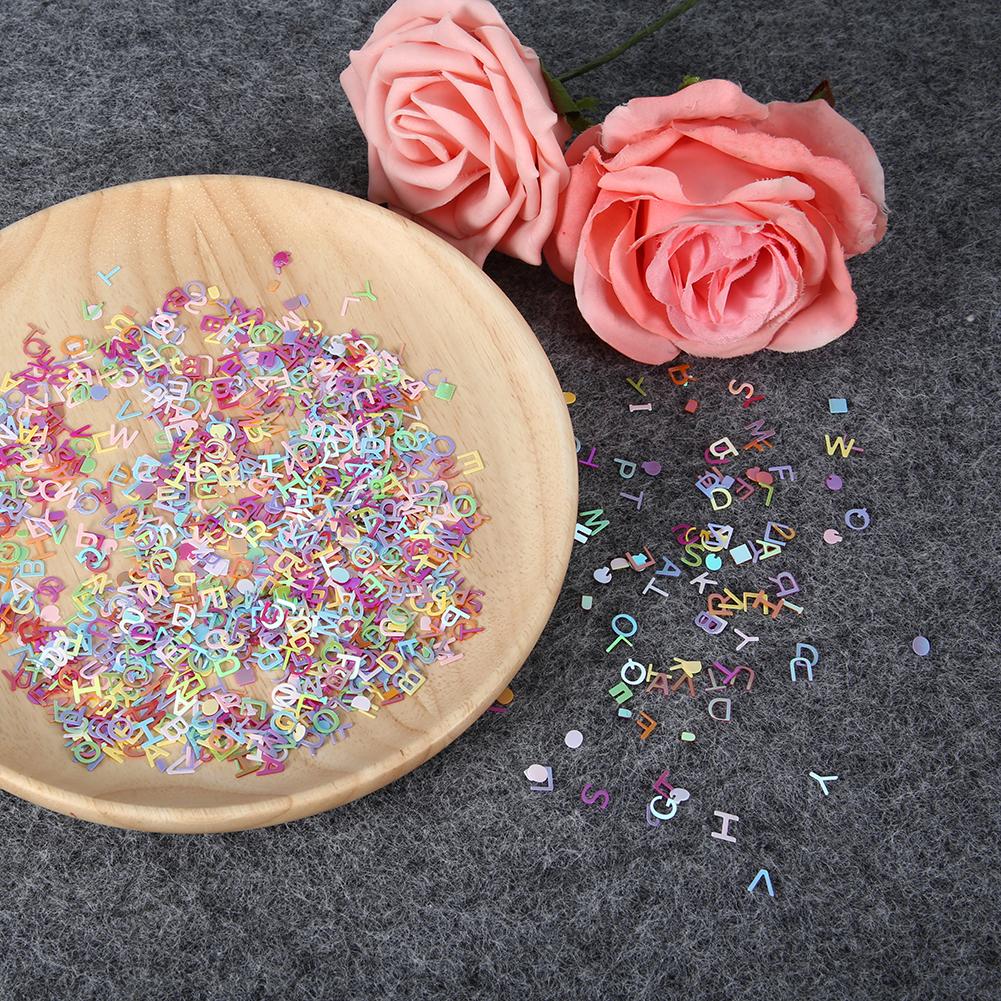 60g/Bag Colorful Sequin Birthday Wedding Party Confetti Nail Decor DIY Material AccessoriesLetter