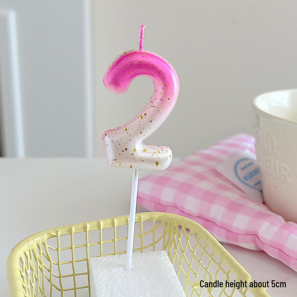 Cute Pink Bow Children's Birthday Candle Decoration for Cake
