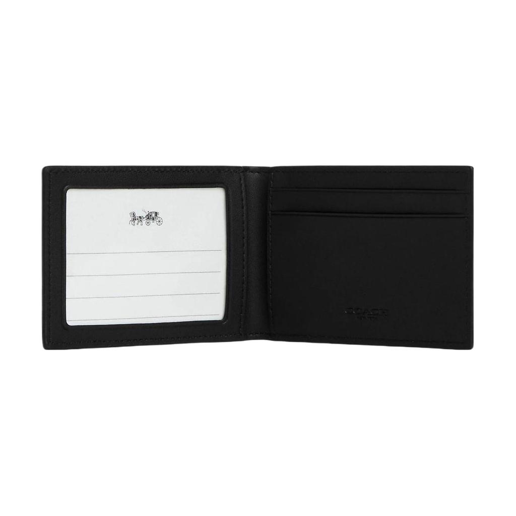 Coach Billfold Wallet 10 Classic Monogram Folded Solid Color Simple Fashion Card Slot ID Holder Coated Canvas With Calfskin Unisex Wallet CM166-QBMI5