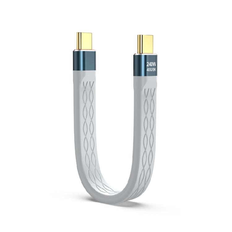 5inch Short USB4 Cable Flat USB Type C Supports Thunderbolt4/3 40Gbps Data Transfer 240W Power Delivery 8K Video
