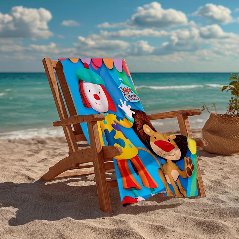 Ultra-Soft Beach Towel with JoJo's Circus Theme,Ideal for Pool - Camping, Diving - Perfect Travel Essential, Vibrant Beach Towel.