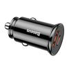 Smart Car Charger with USB and USB-C QC PD Ports, Black