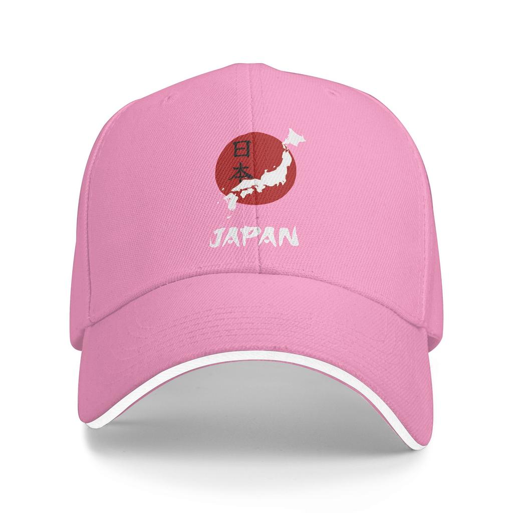 Japan Map And Red Sun  Casual Baseball Cap  Running Hippie Trucker Hat Summer Sun Visor Unisex Adult Fashion Baseball Caps
