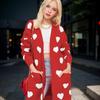 TIFICY Women's Fashion Casual Fall Winter Love Letter Print Long Sleeve V-Neck Sweaters