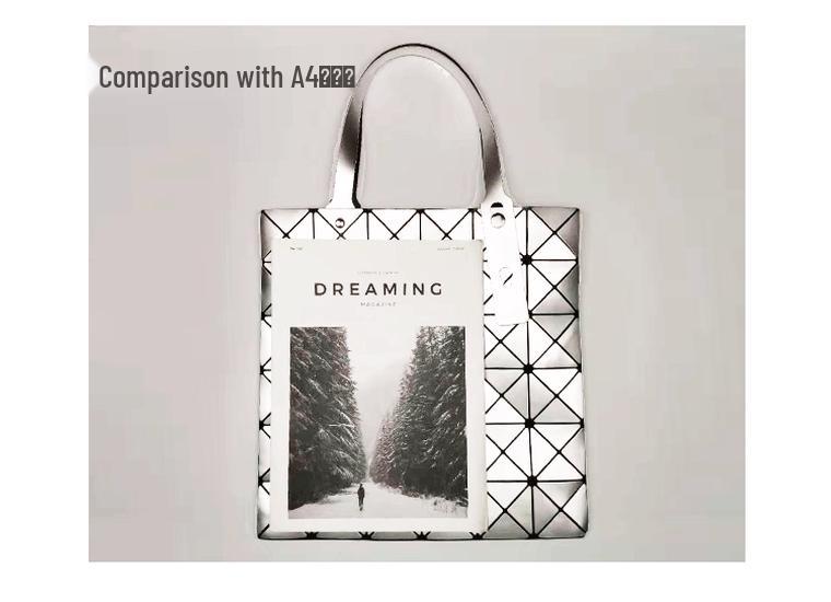 Borsa a mano rombo geometrico lucida: Borsa a tracolla pieghevole alla moda a 6 scomparti per donna.