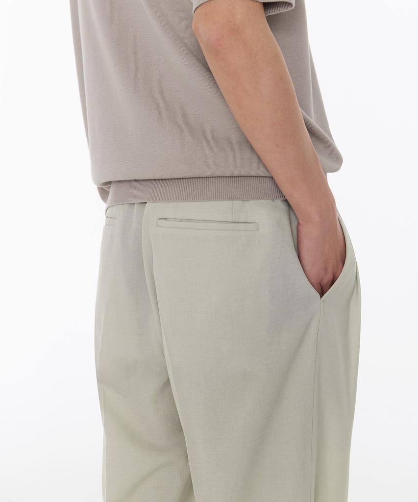 Musinsa Standard Cool Touch To Tuck Wide Hidden Banding Slacks [Dusty Cream]
