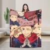 Super Soft Itadori Yuji  Throw Blanket Premium Fleece Flannel Lightweight  JJK Anime Bed Blanket Cozy Fluffy Blankets All Season